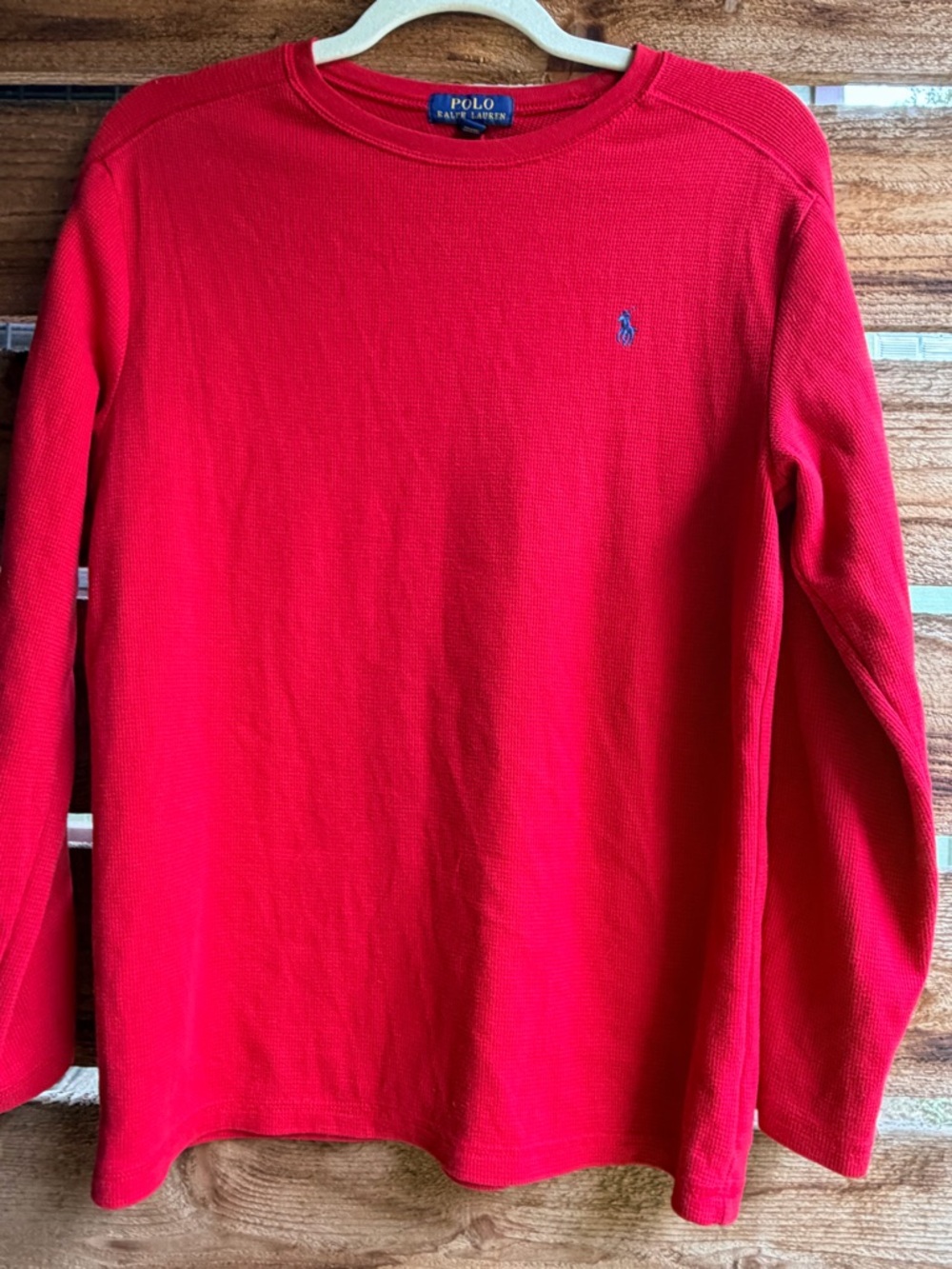 Polo by Ralph Lauren Bright Red Long-Sleeve Knit Tee with Embroidered Pony